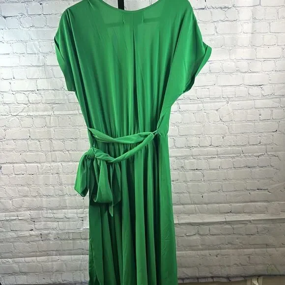 💚 Meghan Los Angeles Green Midi Wrap Dress - XL NWOT - Picture 5 of 5